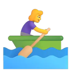 Femme ramant dans un bateau Émoji Windows