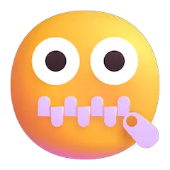 Cara com fecho‑éclair na boca Emoji Windows