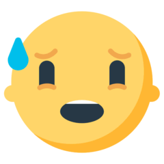 Cara com boca aberta e suor frio Emoji Mozilla