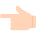 Dorso da mão com dedo indicador a apontar para a esquerda Emoji Mozilla