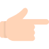 Dorso de una mano con el dedo índice señalando hacia la derecha Emoji Mozilla