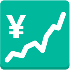 Gráfica de evolución ascendente con el símbolo del yen Emoji Mozilla