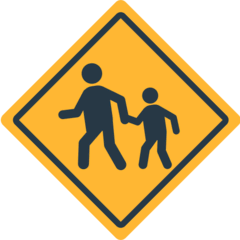 Знак «дети переходят дорогу» Эмодзи в браузере Mozilla