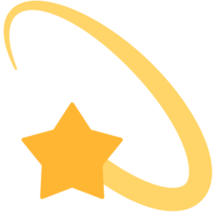 Simbolo della stella con scia circolare Emoji Mozilla