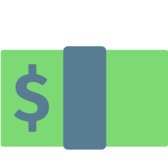 Долларовые банкноты Эмодзи в браузере Mozilla
