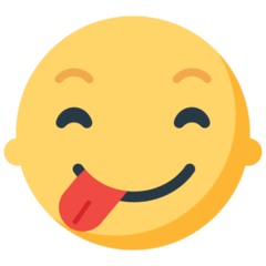 Cara sorridente, a lamber os lábios Emoji Mozilla