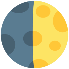 Луна в первой четверти Эмодзи в браузере Mozilla