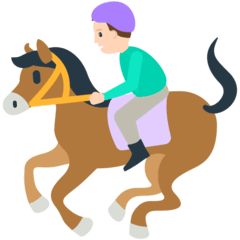 Жокей на скаковой лошади Эмодзи в браузере Mozilla