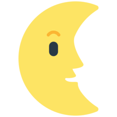 चेहरे के आकार के साथ उत्तरार्द्ध चंद्र on Mozilla