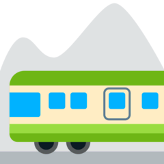 Treno con montagna Emoji Mozilla