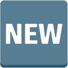 Simbolo con la parola “Nuovo” in lingua inglese Emoji Mozilla