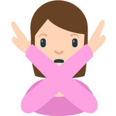 Pessoa a fazer o gesto de não Emoji Mozilla