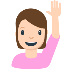 Pessoa com a mão levantada Emoji Mozilla