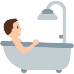 Человек, принимающий ванну Эмодзи в браузере Mozilla