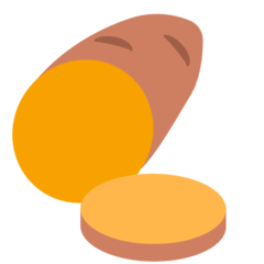 Жареный сладкий картофель Эмодзи в браузере Mozilla