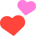 Два сердца Эмодзи в браузере Mozilla