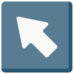Freccia rivolta verso sinistra che punta in alto Emoji Mozilla