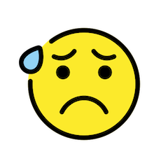 Cara de ansiedad con sudor Emoji Openmoji