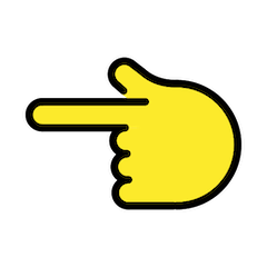 👈 Dorso da mão com dedo indicador a apontar para a esquerda Emoji nos Openmoji