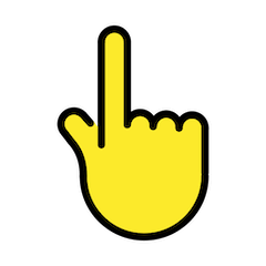 Hand mit nach oben ausgestrecktem Zeigefinger Emoji Openmoji
