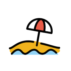🏖️ Пляж с зонтиком Эмодзи в Openmoji