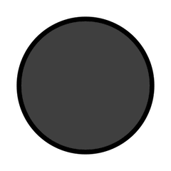 Cercle noir Émoji Openmoji
