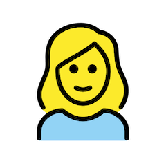👱‍♀️ Woman: Blond Hair Emoji in Openmoji