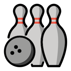 Bola de bowling e pinos Emoji Openmoji