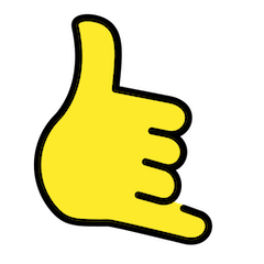 Señal de “llámame” con la mano Emoji Openmoji