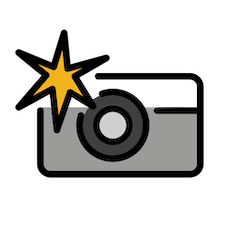 Kamera mit Blitz Emoji Openmoji