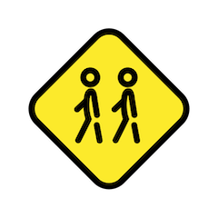 Знак «дети переходят дорогу» Эмодзи в Openmoji