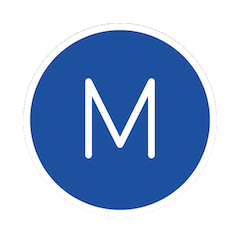 वृत्त में M on Openmoji