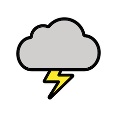 Nuvola con fulmine Emoji Openmoji
