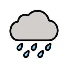 Wolke mit Regen Emoji Openmoji