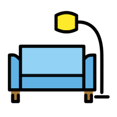 Sofá y lámpara Emoji Openmoji