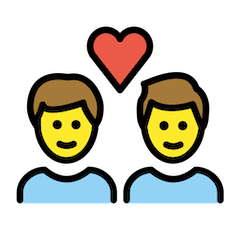 👨‍❤️‍👨 Due uomini con cuore Emoji su Openmoji