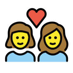 👩‍❤️‍👩 Due donne con cuore Emoji su Openmoji