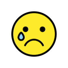 😢 Cara llorando Emoji en Openmoji