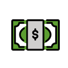 Notas de dólar Emoji Openmoji