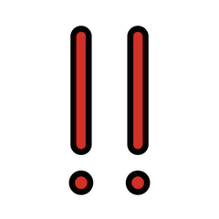 เครื่องหมายอัศเจรีย์สองขีดสีแดง on Openmoji