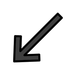 ↙️ Freccia rivolta verso sinistra che punta in basso Emoji su Openmoji