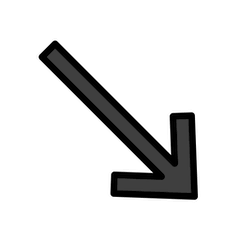 ↘️ Freccia rivolta verso destra che punta in basso Emoji su Openmoji