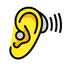 戴着助听器的耳朵 on Openmoji