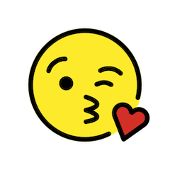 Cara a mandar um beijinho Emoji Openmoji