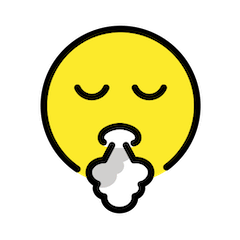 Face exhaling on Openmoji