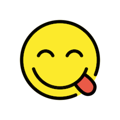 Faccina sorridente che si lecca i baffi Emoji Openmoji