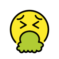 🤮 Cara a vomitar Emoji nos Openmoji