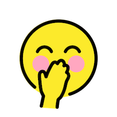 Errötendes Gesicht mit Hand vorm Mund Emoji Openmoji