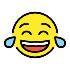 Faccina con lacrime di gioia Emoji Openmoji