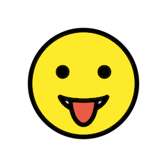 😛 Cara com a língua de fora Emoji nos Openmoji